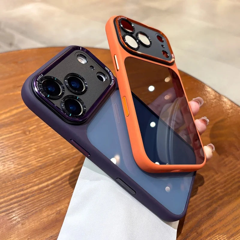 Luxury Camera Protection Transparent Case for iPhone