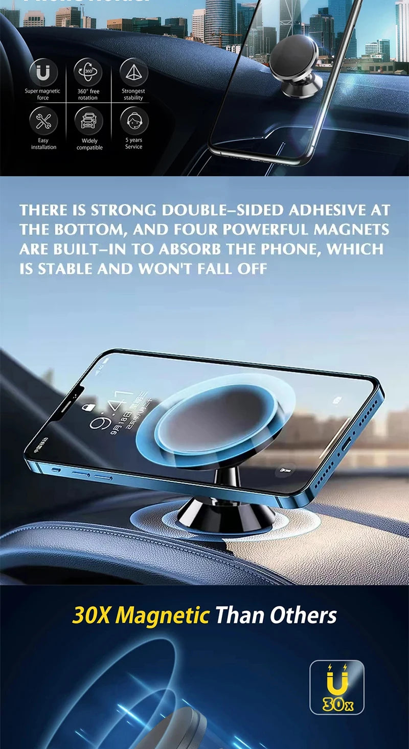 Car Phone Holder Magnetic Universal Magnet Phone Mount for iPhone for Samsung in Car Mobile Cell Phone Holder Stand GPS Support