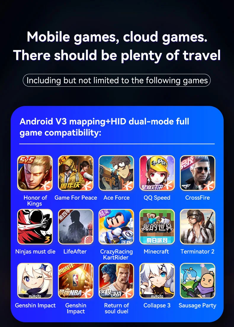 D11 Stretchable Game Controller Hall Trigger Supports Android Phone/Tablet/Switch/PC/iOS/XBOX Streaming Controller