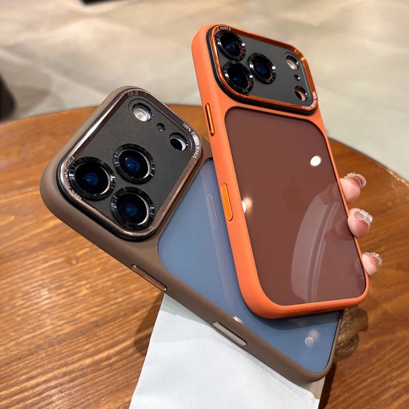 Luxury Camera Protection Transparent Case for iPhone