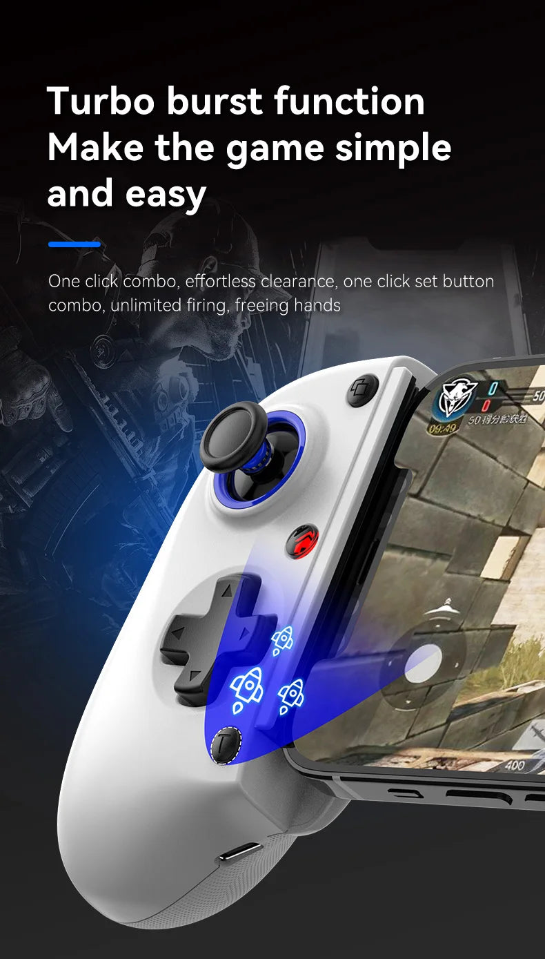 D11 Stretchable Game Controller Hall Trigger Supports Android Phone/Tablet/Switch/PC/iOS/XBOX Streaming Controller