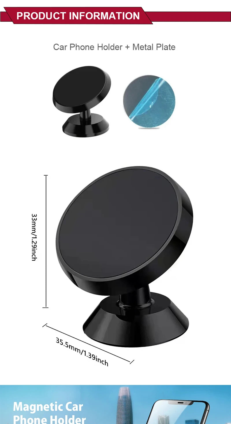 Car Phone Holder Magnetic Universal Magnet Phone Mount for iPhone for Samsung in Car Mobile Cell Phone Holder Stand GPS Support