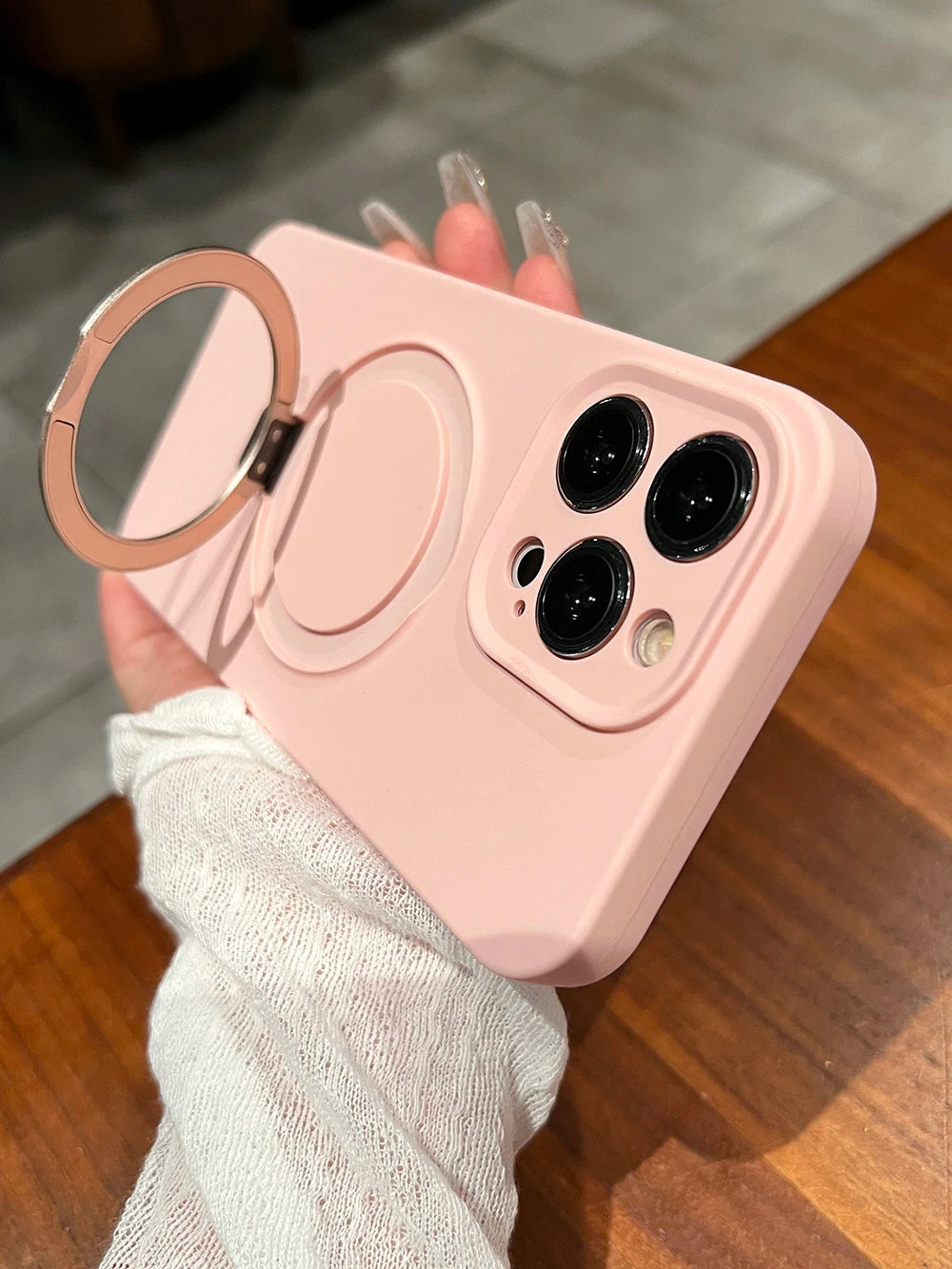 Liquid Silicone Magnetic Stand Holder Case for iPhone