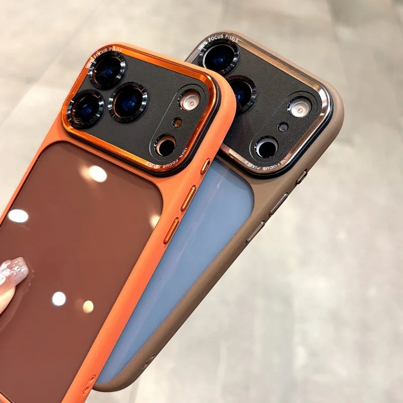 Luxury Camera Protection Transparent Case for iPhone