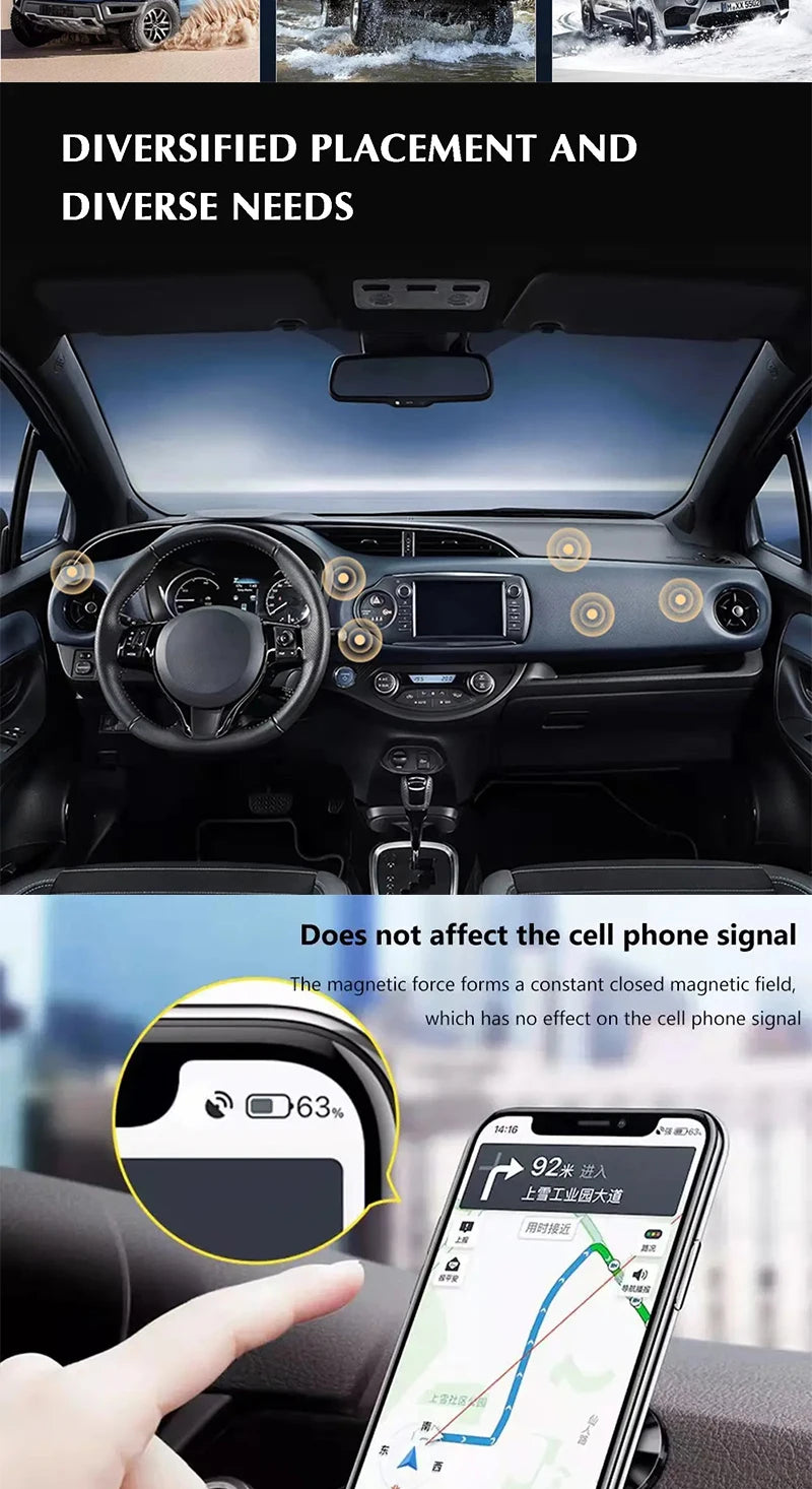 Car Phone Holder Magnetic Universal Magnet Phone Mount for iPhone for Samsung in Car Mobile Cell Phone Holder Stand GPS Support