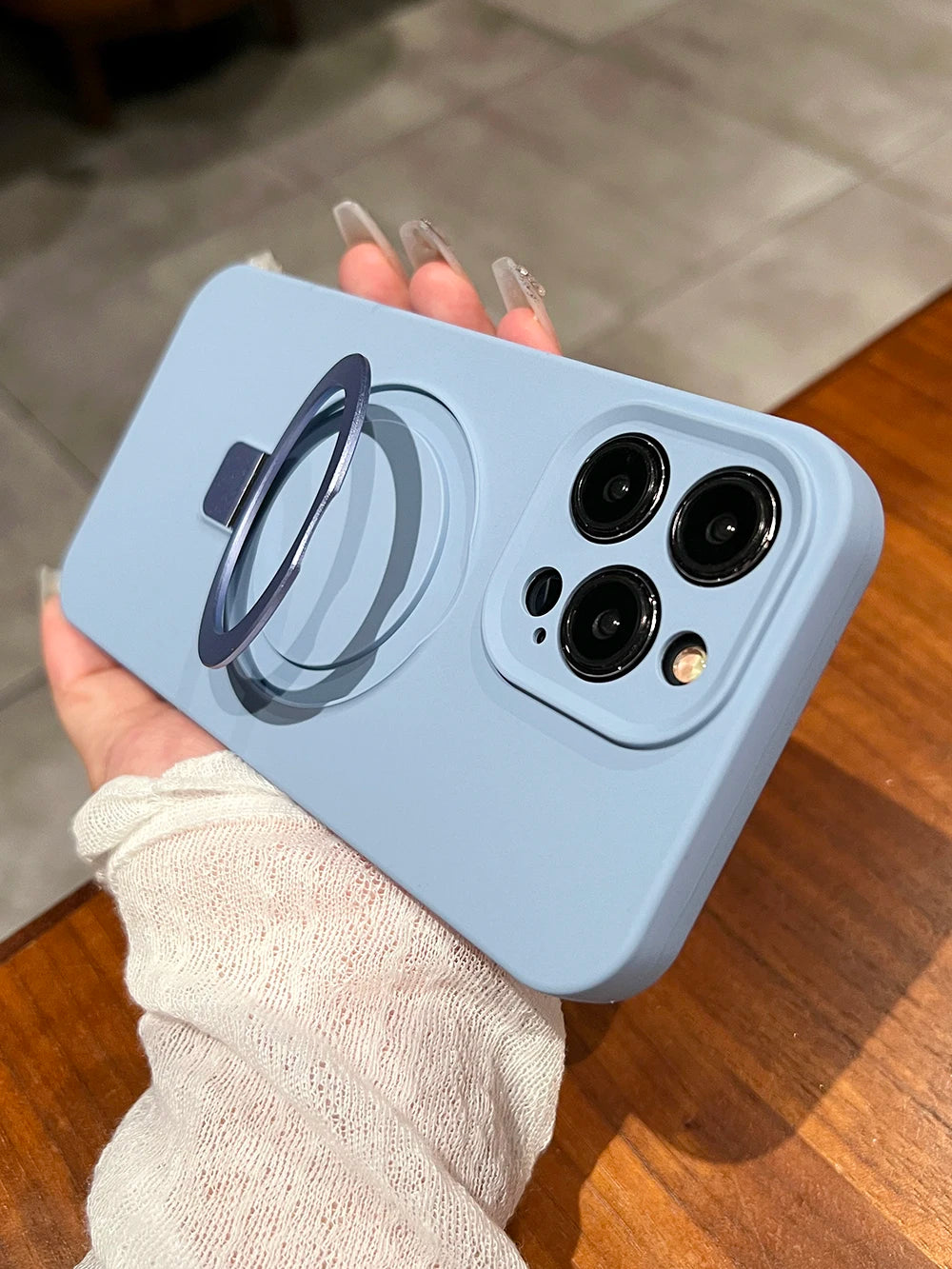 Liquid Silicone Magnetic Stand Holder Case for iPhone