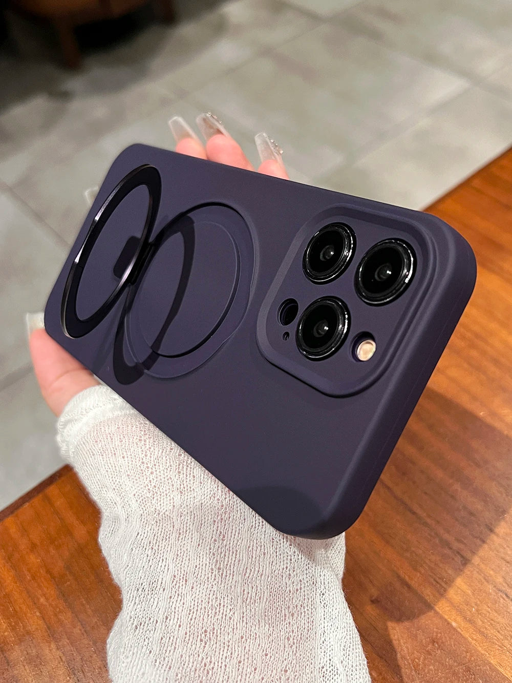 Liquid Silicone Magnetic Stand Holder Case for iPhone