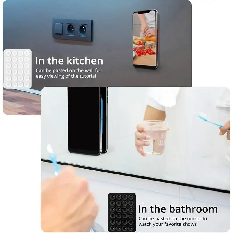 Silicone Suction Phone Holder Mat - Anti-Slip Wall Mount