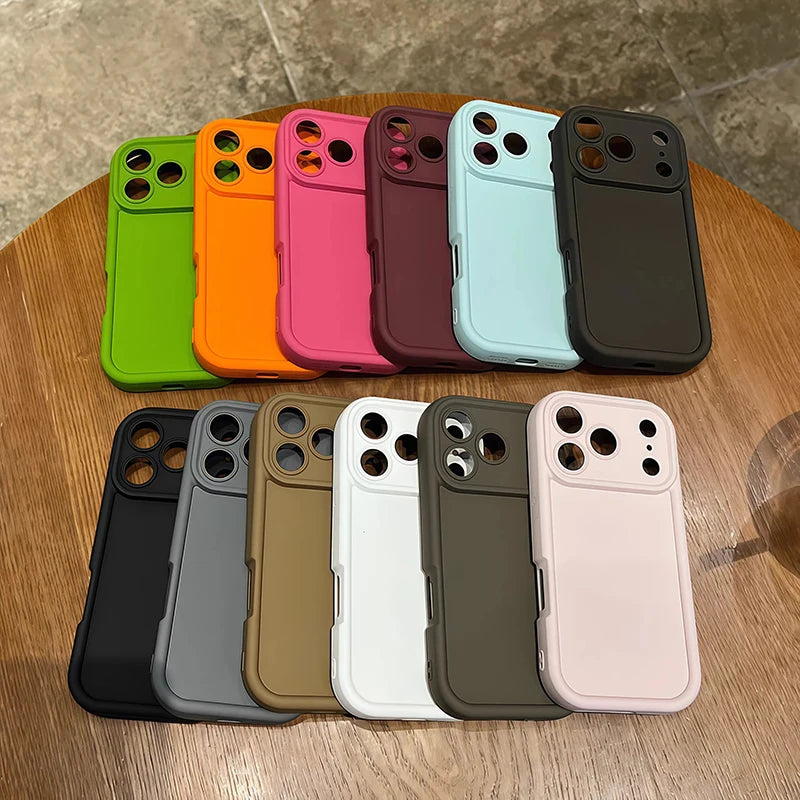 Camera Protection Candy Color Silicone Case for iPhone