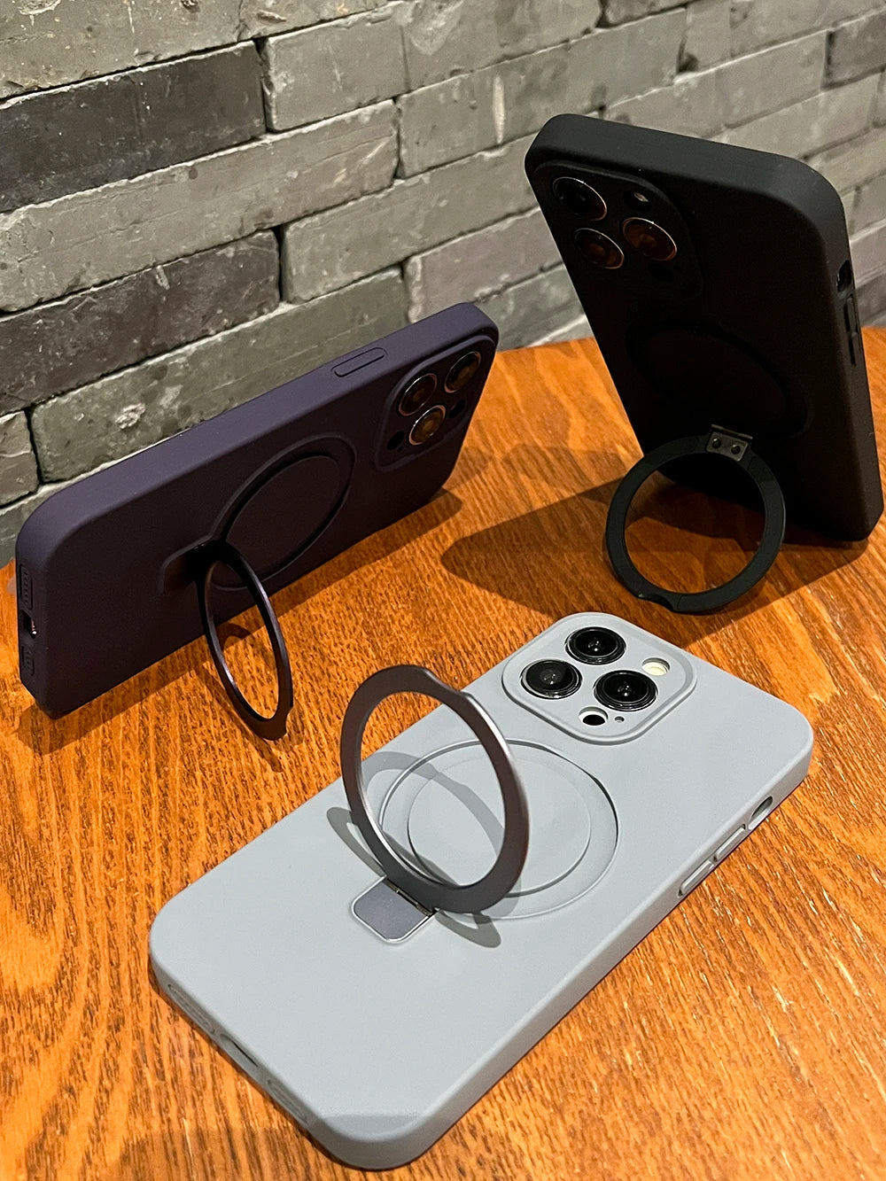 Liquid Silicone Magnetic Stand Holder Case for iPhone