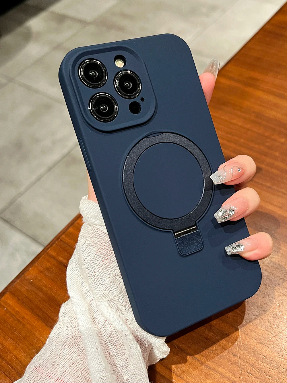 Liquid Silicone Magnetic Stand Holder Case for iPhone