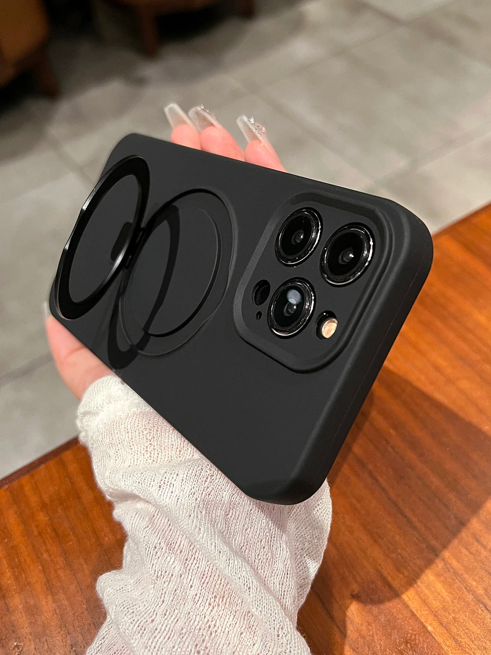 Liquid Silicone Magnetic Stand Holder Case for iPhone